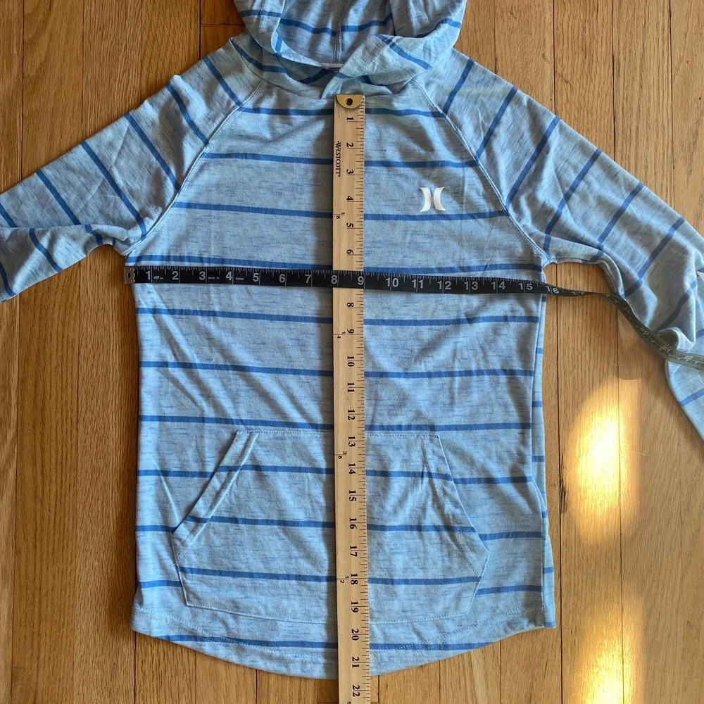 NWT Hurley Kids' Stripe Cloud Slub Pullover Hoodie in Crystal Color (Size M)